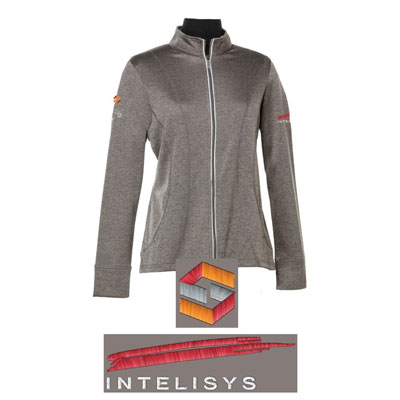 Picture of Callaway Ladies' Waffle Fleece Jacket - Castlerock Heather Gray